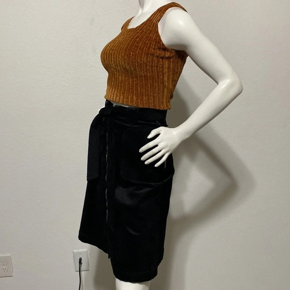 Bebe Black Corduroy A-Line Skirt - Picture 4 of 9